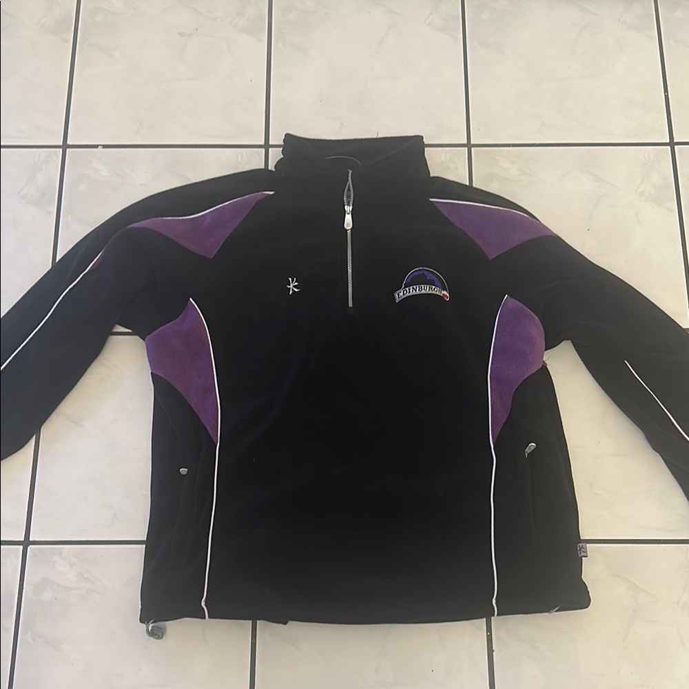Black and Purple Half-Zip Pullover